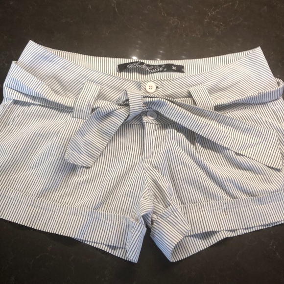 clockhouse Pants - Clockhouse striped shorts with belt clockhouse Pants - Clockhouse striped shorts with belt